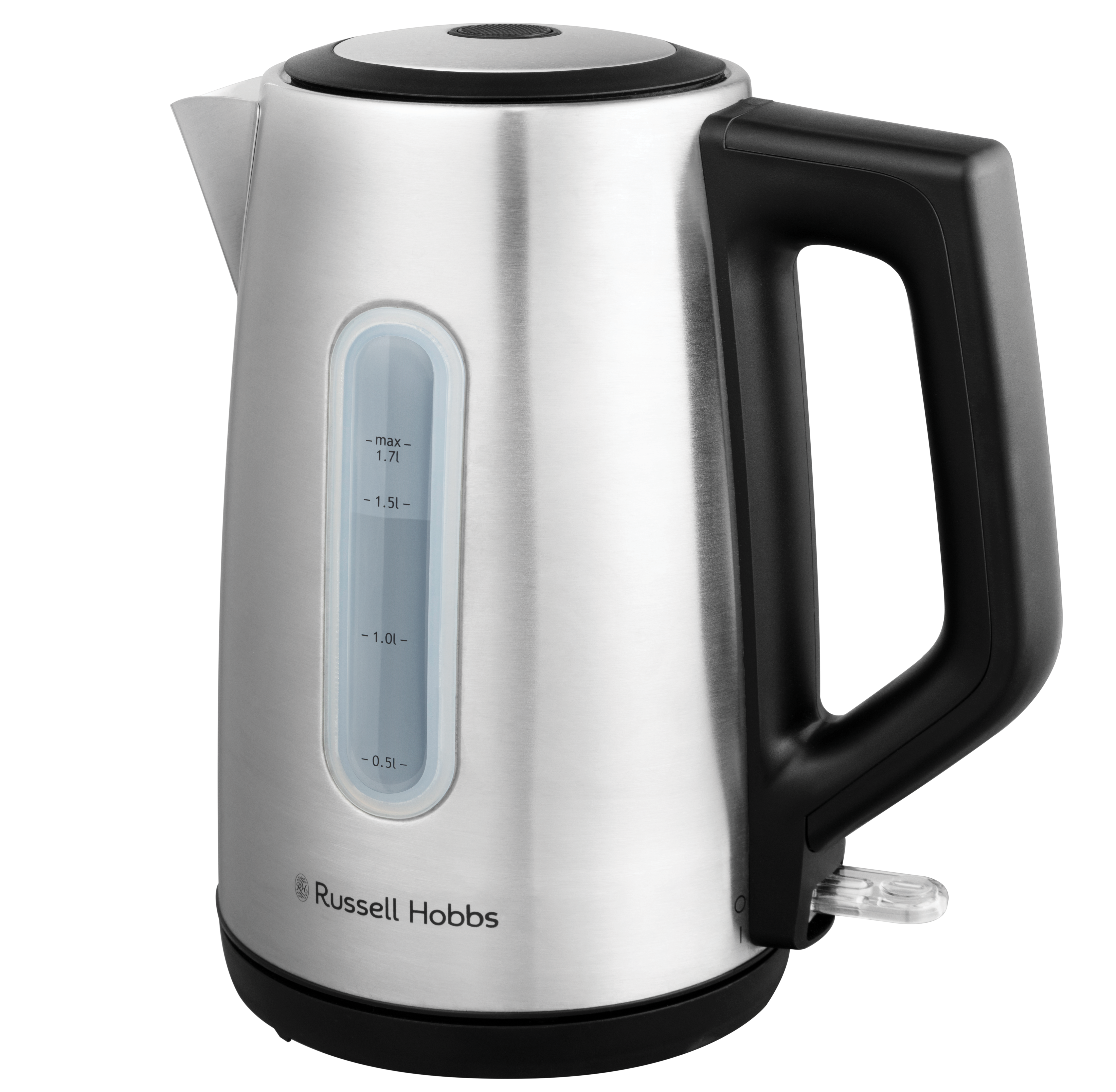 Russell Hobbs - Heaton Brushed Elkedel - Brushed Stainless Steel with Black Accents - 1.7L