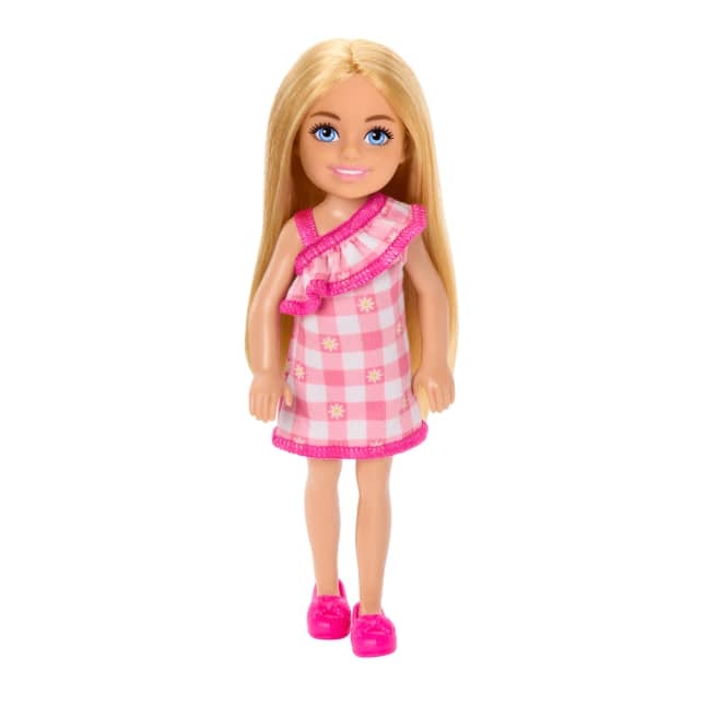Barbie - Chelsea Doll, Small Doll - Checked Dress With Blonde Hair&Blue Eyes (HXM95)