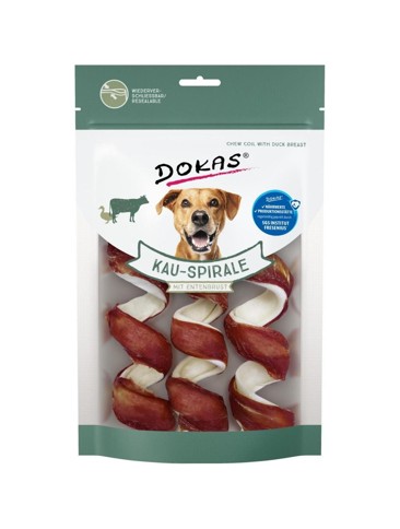 Dokas - Chewing Spiral with Duck Breast  best before  oct. 31th  2026  - 3 pcs 110 gr