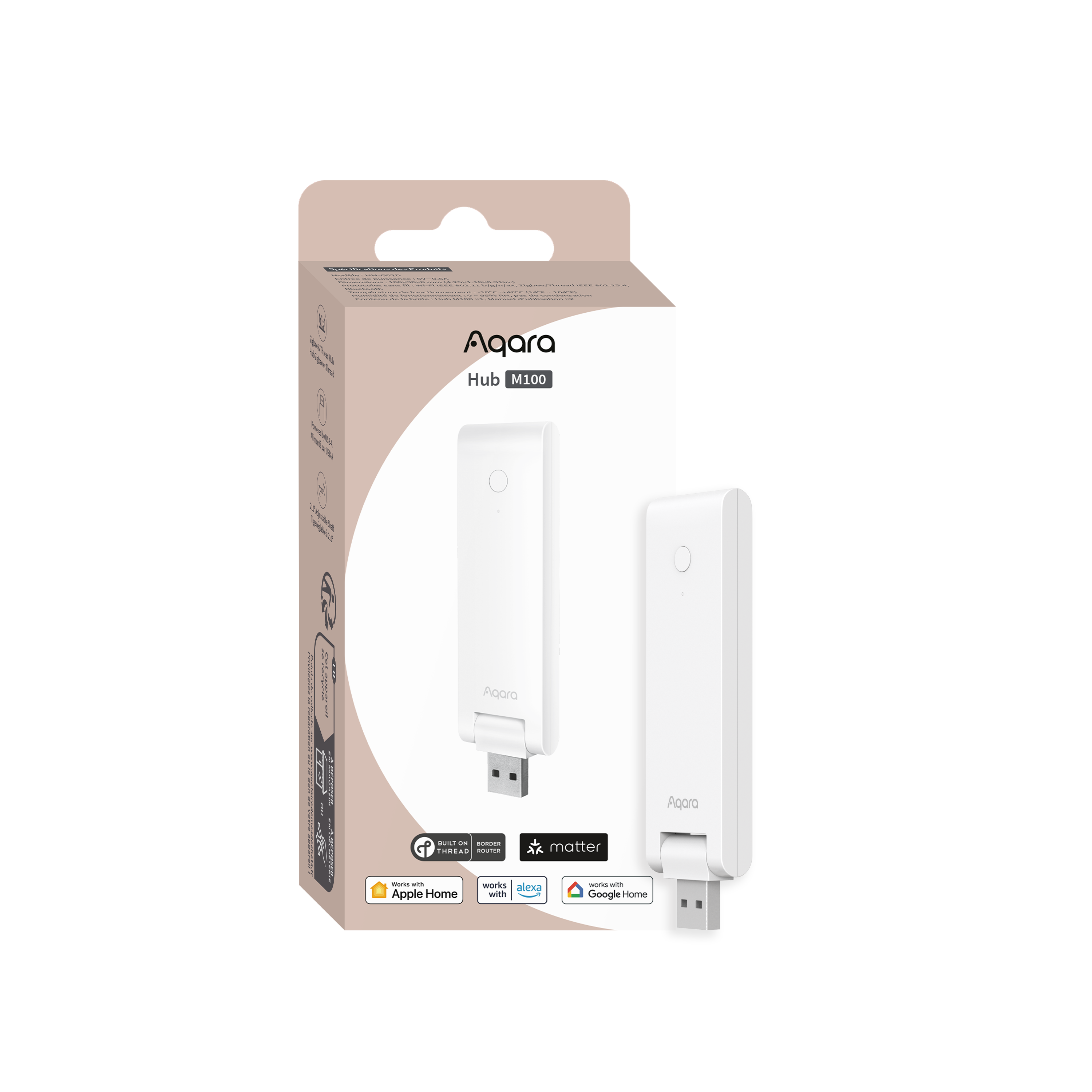 Aqara - Hub M100 – Matter-smart hub med Zigbee, Thread og Wi-Fi 6