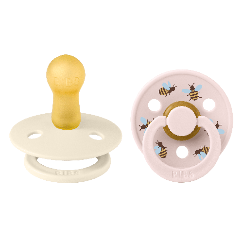 BIBS - Pacifier Studio Colour 2 PACK - Bumblebee Latex - Size 2 - Ivory Mix