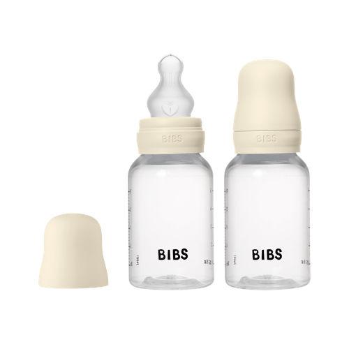 BIBS - Baby Bottle Round Silicone 2 Pack - Ivory - 150 ml