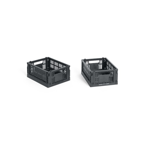 HAY - Colour Crate Mini Förvaringslåda (Koksgrå) - 2-pack