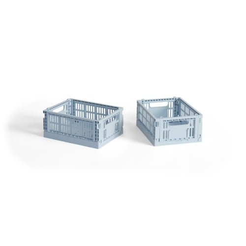HAY - Colour Crate Mini Förvaringslåda (Ljusblå) - 2-pack