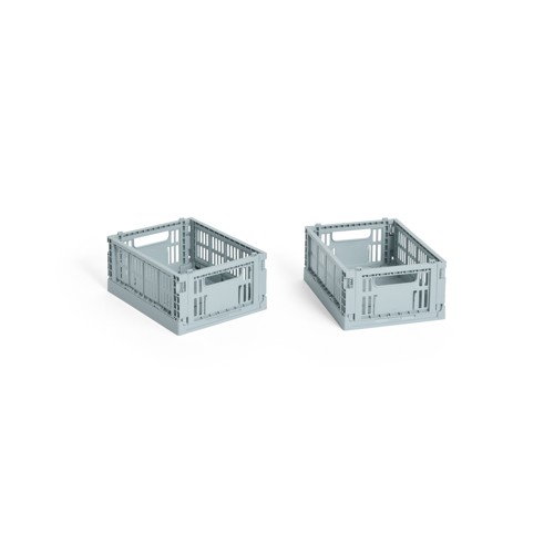 HAY - Colour Crate Mini Förvaringslåda (Dammig blå) - 2-pack