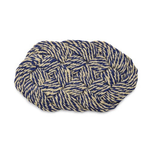 HAY - Coco Dörrmatta Swirl 40x80 cm (Blå & Offwhite)