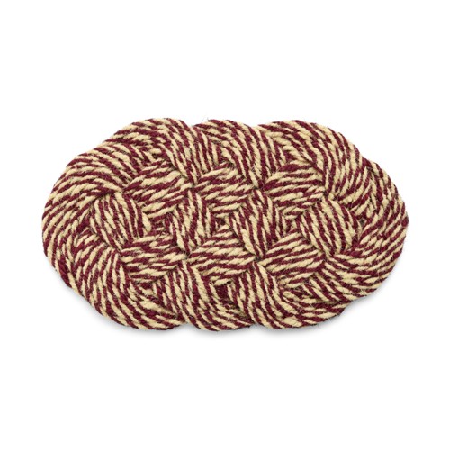HAY - Coco Dörrmatta Swirl 40x80 cm (Bordeaux & Offwhite)