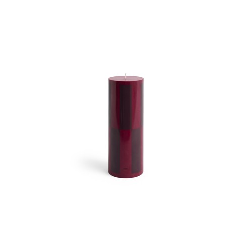 HAY - Column Ljus Large - H25 cm - Vinröd & Bordeaux Storrutig