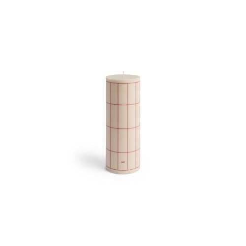 HAY - Column Ljus Large - H25 cm - Vit & Rött Rutmönster