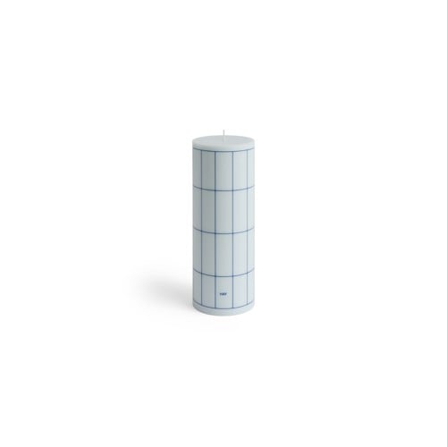 HAY - Column Ljus Large - H25 cm - Ljusblå & Blått Rutmönster