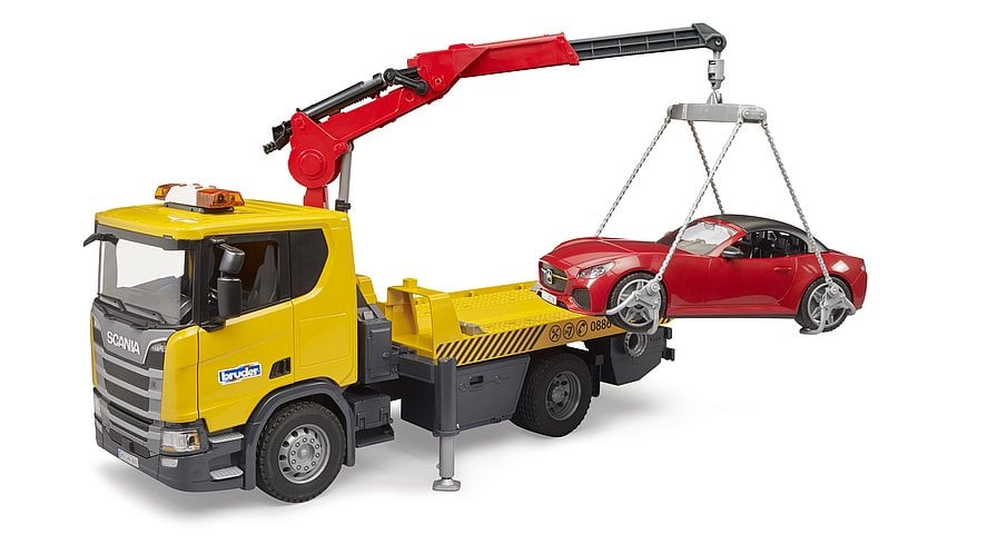 Bruder - Scania Super 560R bergingsbil med L+S-modul + BRUDER Roadster (03552)