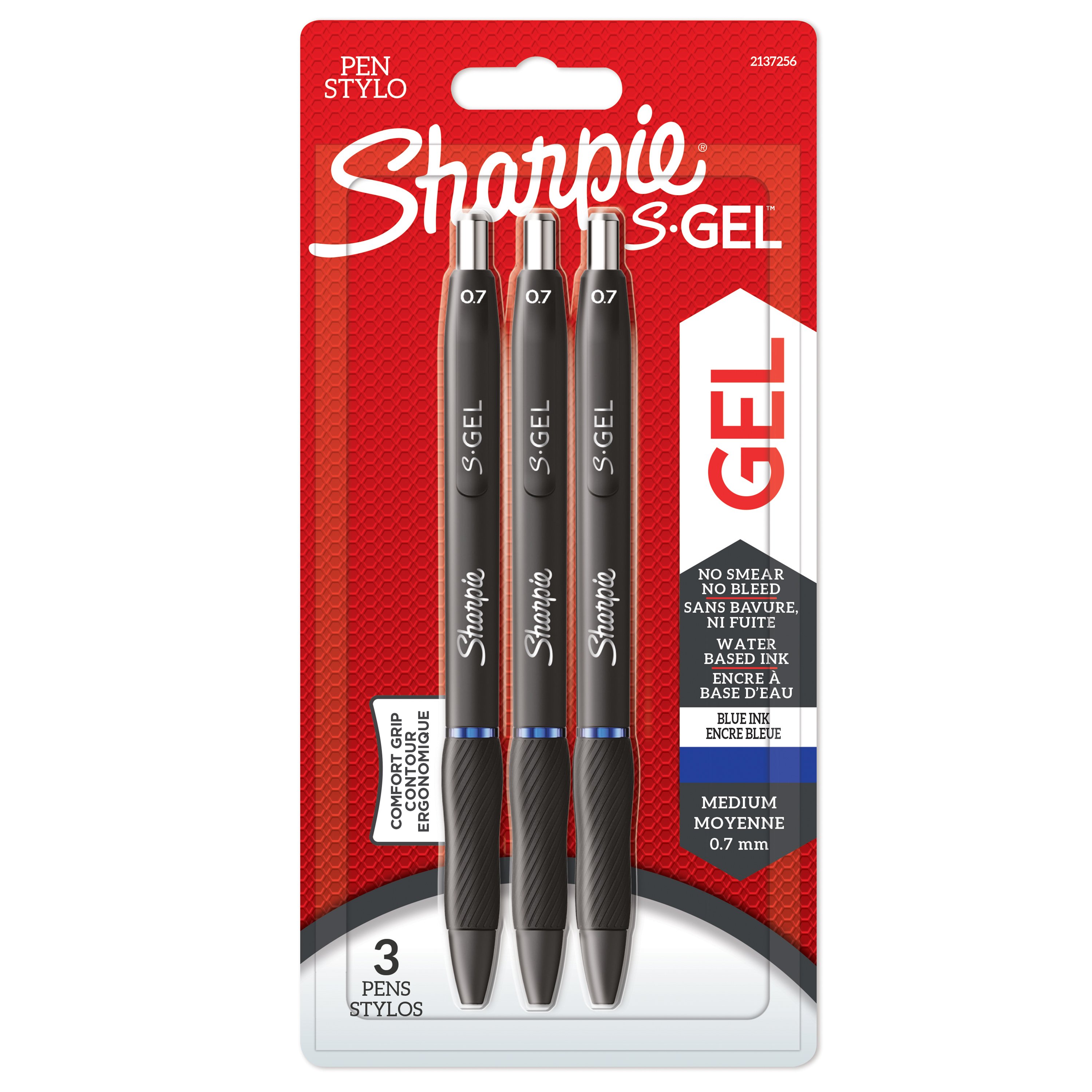 Sharpie S-Gel | Gel Pens | Medium Point (0.7mm) | Blue Ink | 3 Count