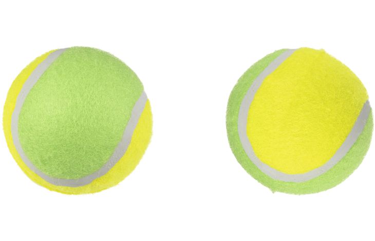 Flamingo - Legetøj hund - Smash tennisbolde - gul og grøn - 8 cm