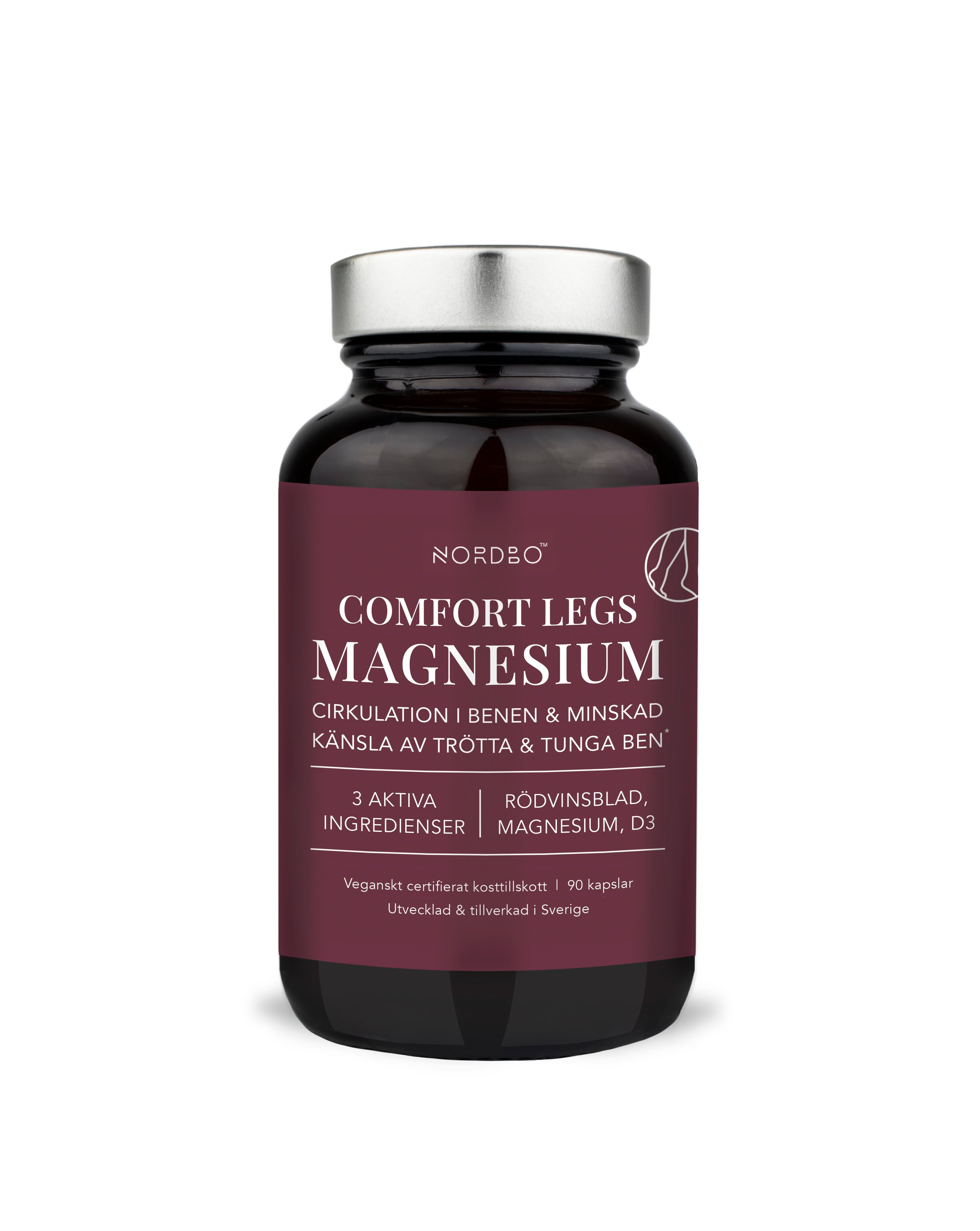 Nordbo Comfort Legs Magnesium, 90 kap