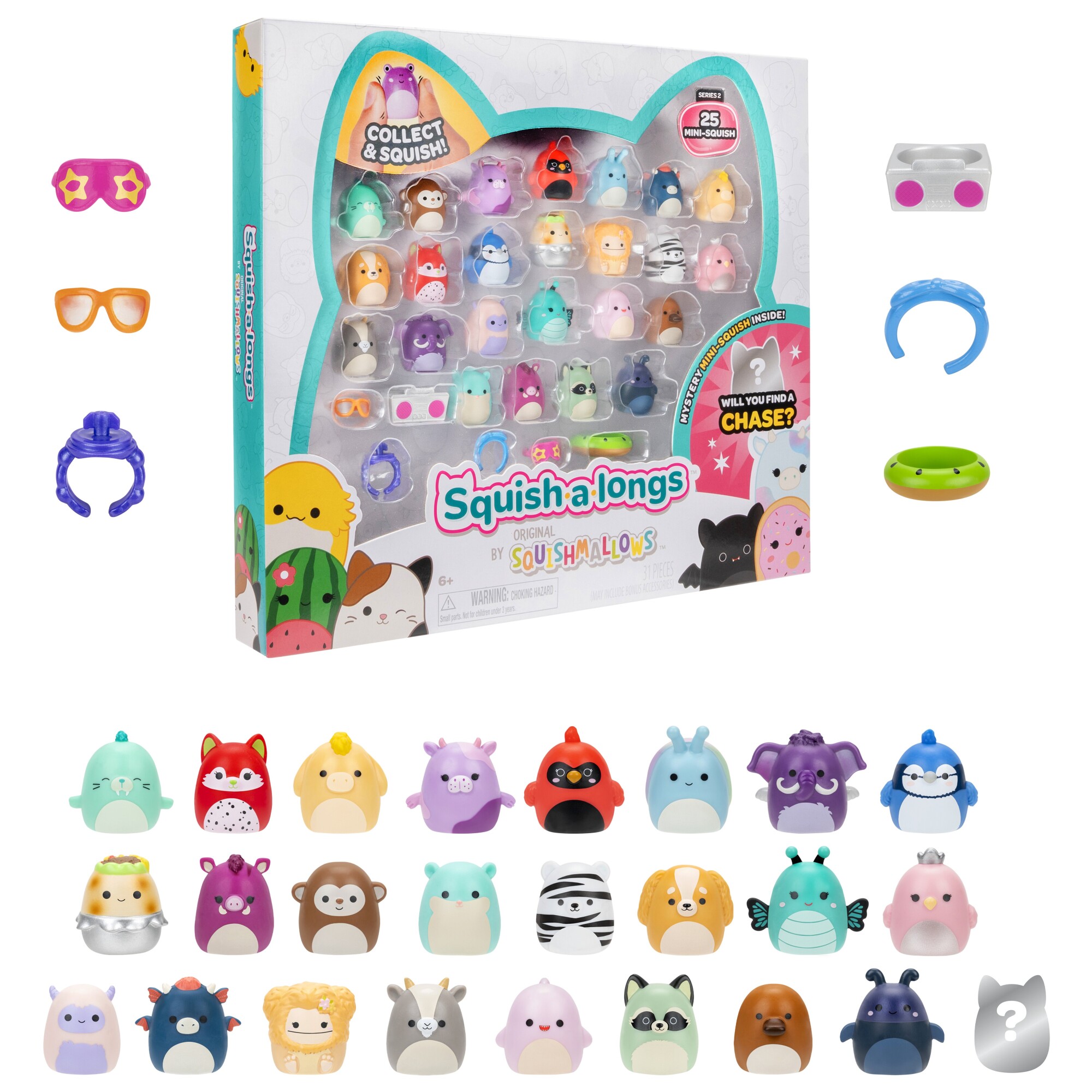 Squish-a-longs Figursett 25-Pakk 2,5 cm Series 2 -  Squishier - Plast