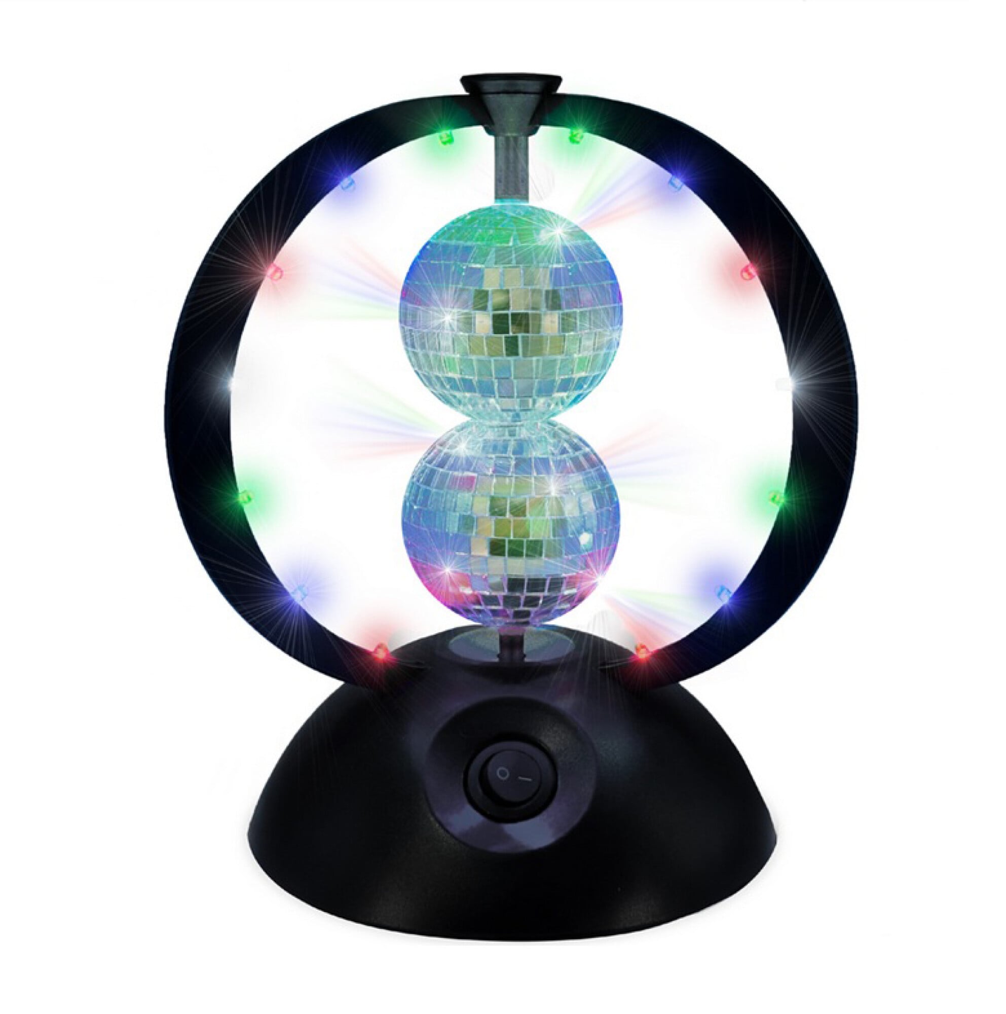 Music - Pyörivät Tuplapeilipallot Moniväri LED Valoilla - Multi-color - 240 mm height, 8 cm diameter balls