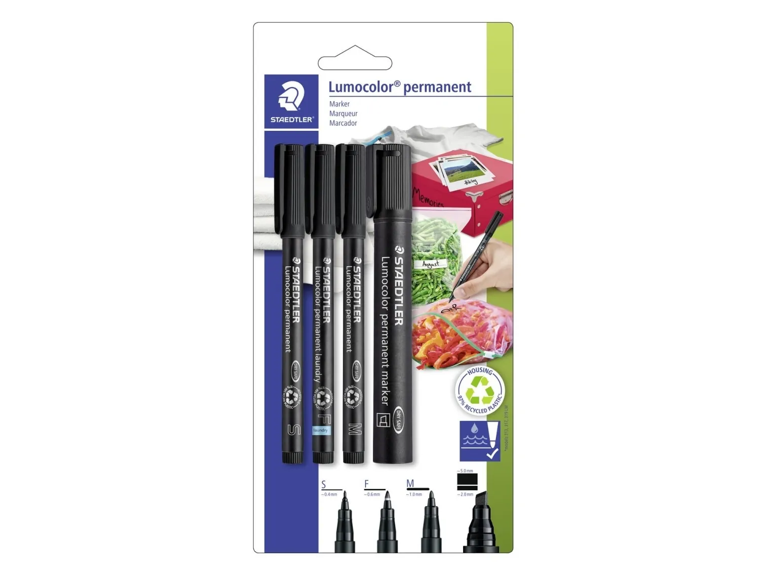 Staedtler – Lumocolor Permanent Marker Sæt – 4 stk sort