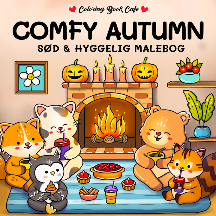 Comfy Autumn - Cozy Coloring sød og hyggelig malebog