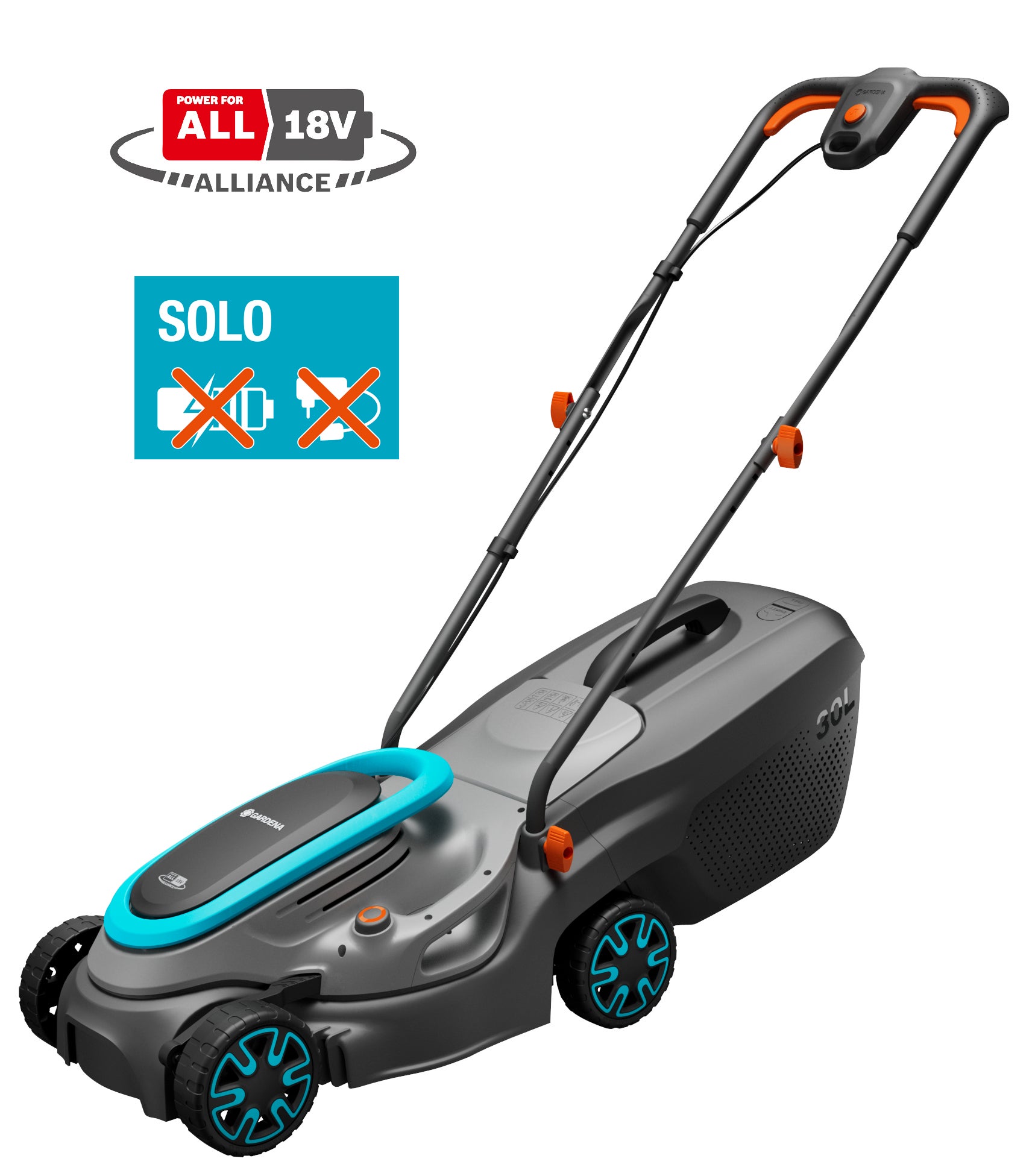 Gardena PowerMax 32/18V Solo - Gressklipper - trådløs - 18 V - uten batteri, ingen lader - 32 cm - SOLO