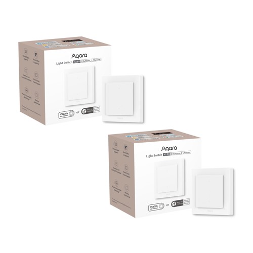 Aqara - 2x Light Switch H2 EU (2 Buttons, 1 Channel) - Bundle