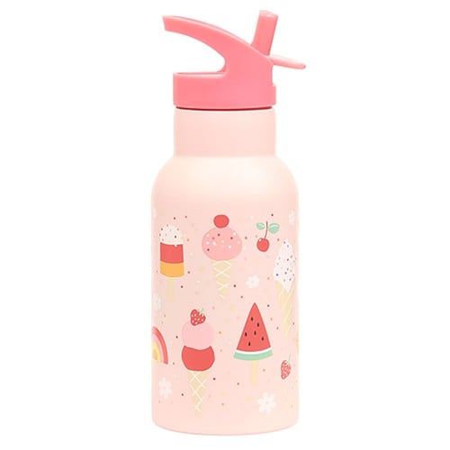 A little lovely company - Stainless Steel Drinking Bottle - Icecream - 7.3 x 20 x 7.3 cm