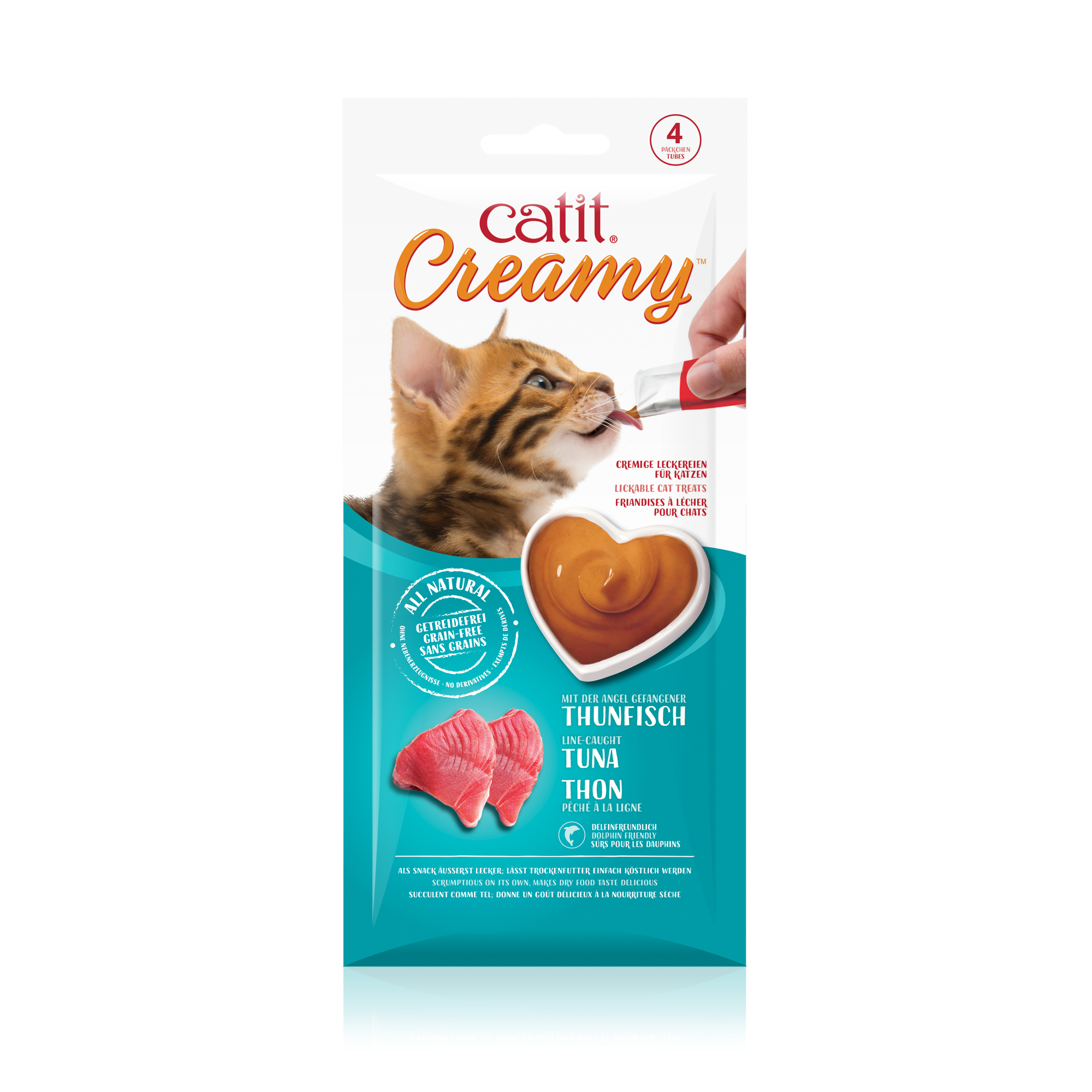 Catit - Creamy Premium Treat for Cats - Tuna, 4x10g