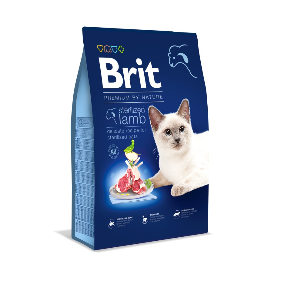 Køb Brit Cat Dry Premium Sterilized Lamb 8kg (100 171871)
