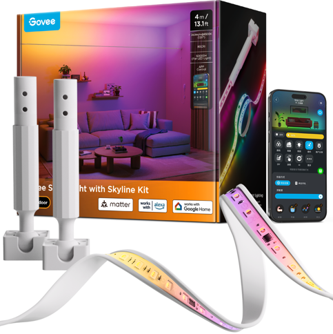 Govee - Strip Light mit Skyline Kit – Intelligente LED-Beleuchtung mit Wall-Wash-Effekt