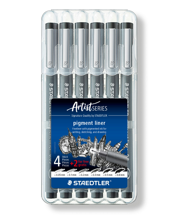 Staedtler - Pigment Liner sæt 4+2