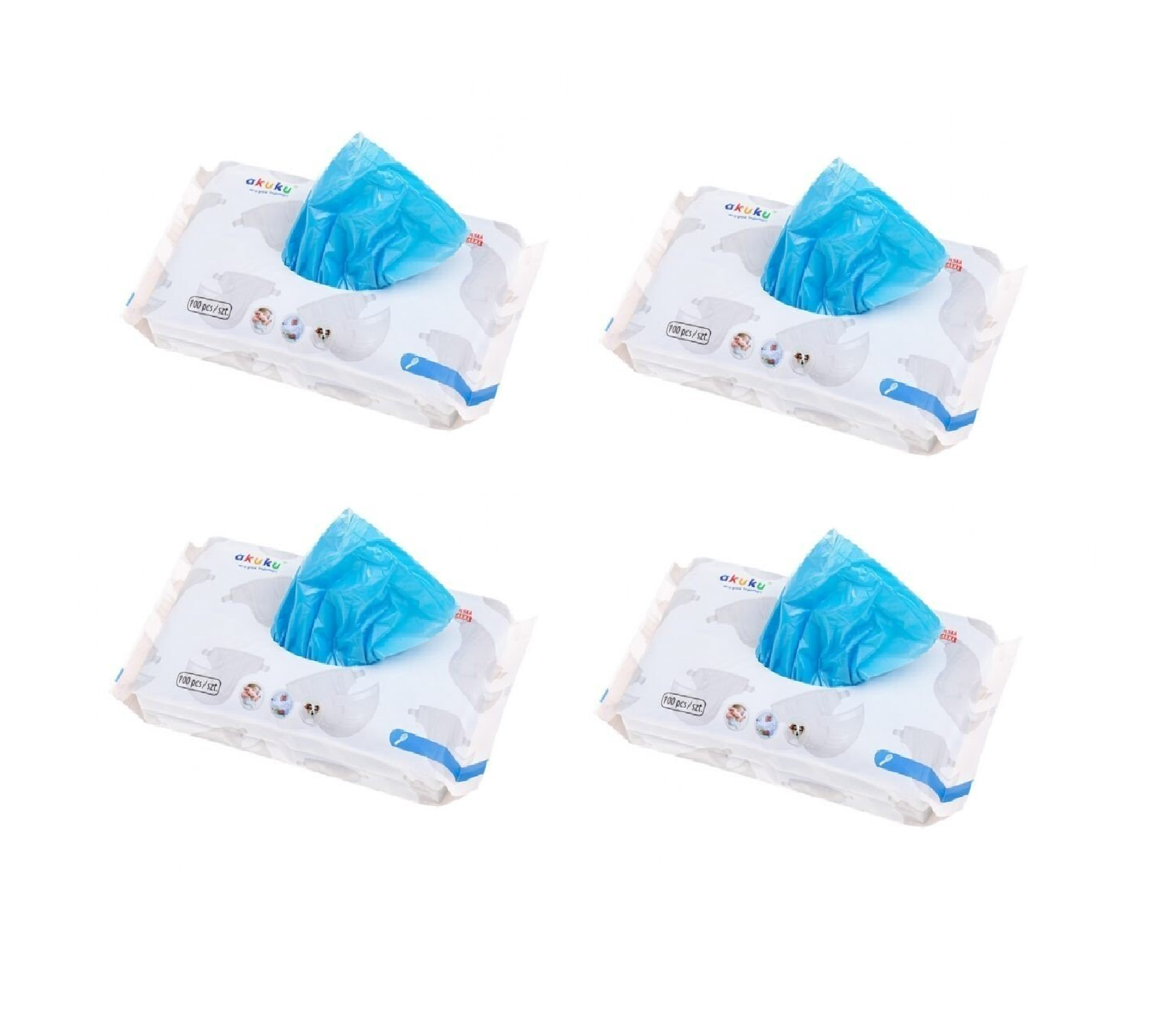Akuku - Bleposer med duft - 4 x 100 stk - Bundle