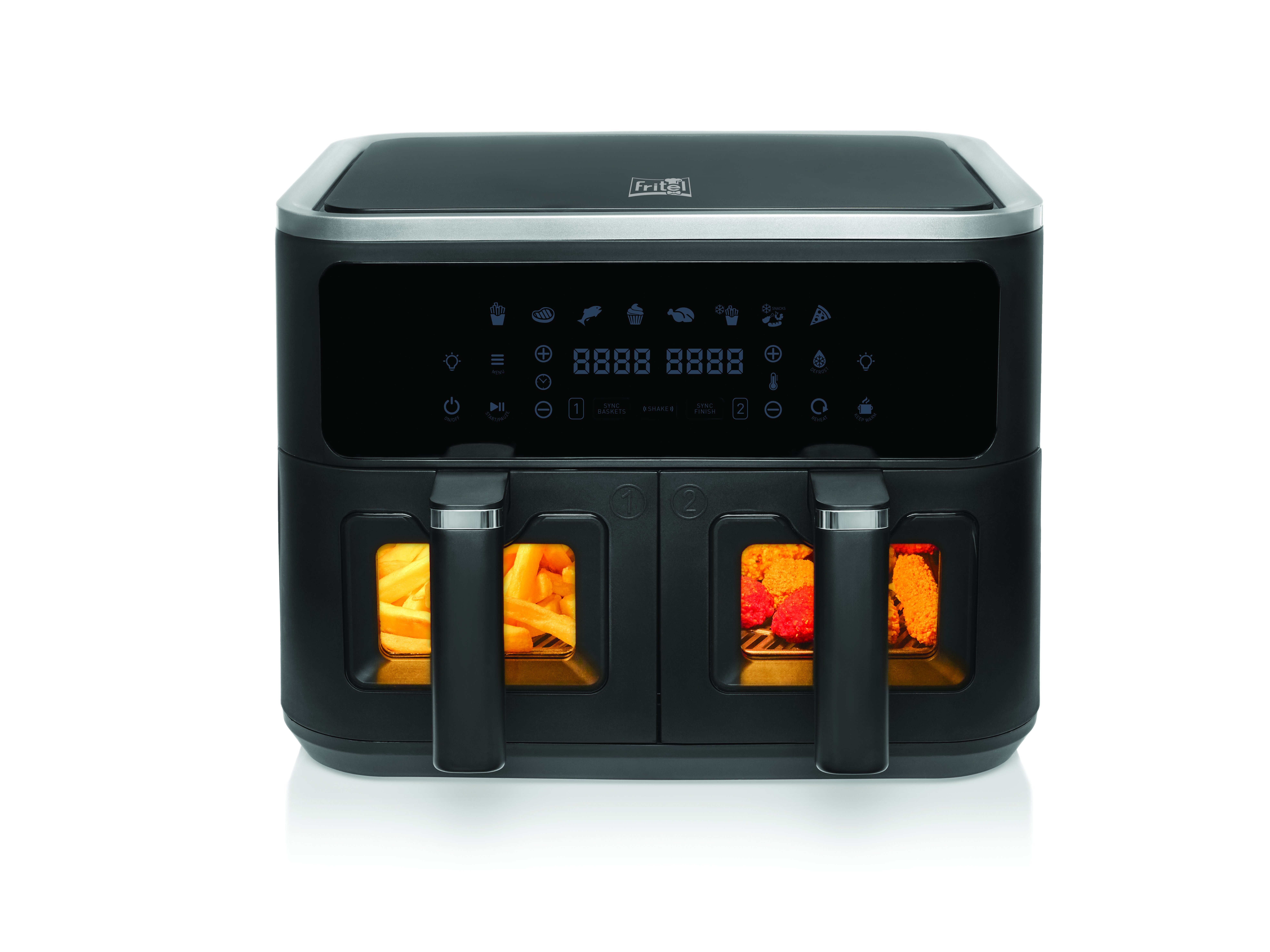 Fritel - SnackTastic® 8480 DUO Airfryer – Dobbelt Kurv med Synkronisering og Vindue
