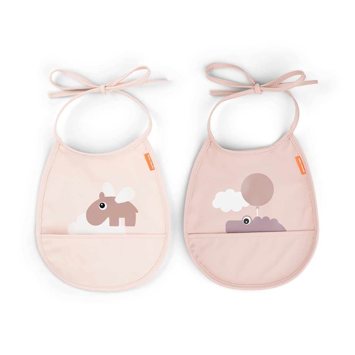 Done by Deer - Mini hagesmæk med lomme 2 stk. - Happy clouds Pudder - 20 x 19,5 cm