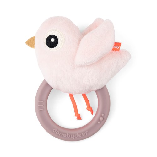Done by Deer - Sensory rattle w/teether Birdee Powder (4333911)