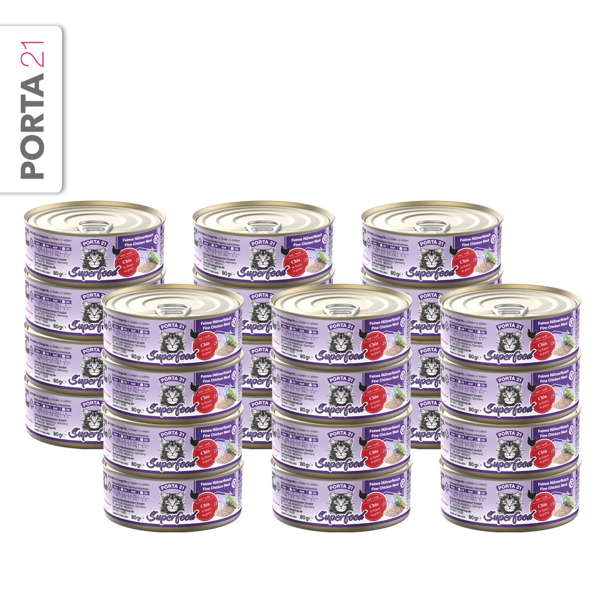 Porta21 - 24 x Superfood Kylling - Chiafrø - 80 g - Total 1920 g