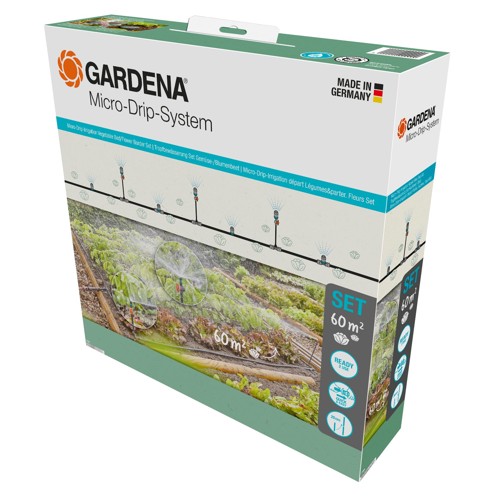 GARDENA Micro-Drip-Irrigation Vegetable Bed/​Flower Border Set (60 m²)​
