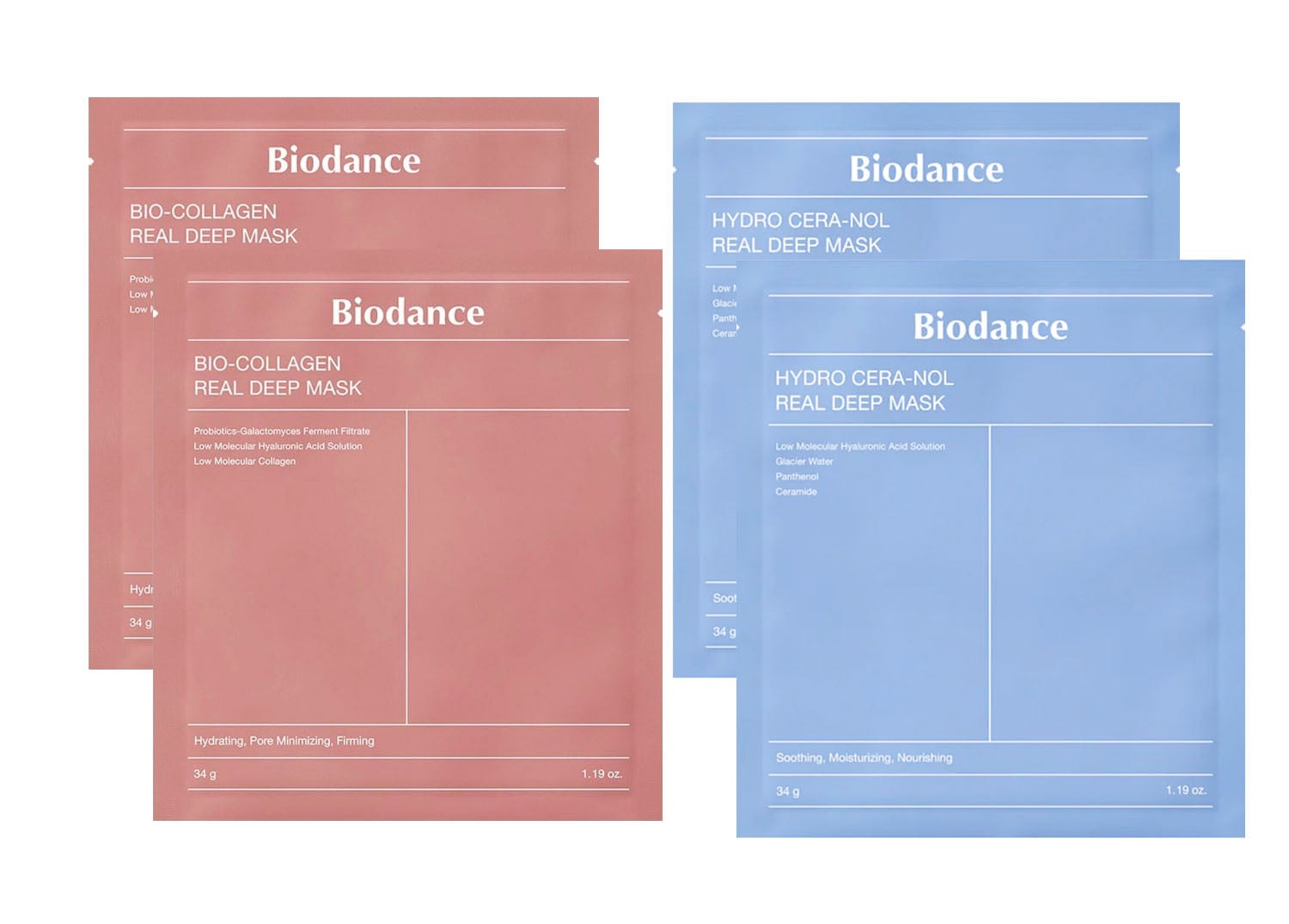 Biodance - Bio-Collagen Real Deep Mask x 2 pcs. + Hydro Cera-nol Real Deep Mask x 2 pcs.