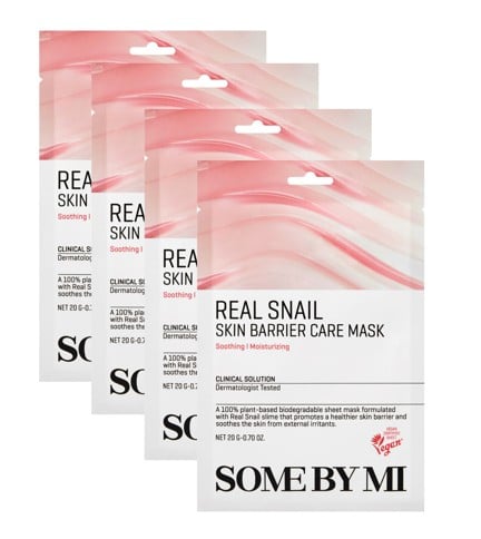 Some By Mi - Real Snail Skin Barrier Care Mask - 4pcs