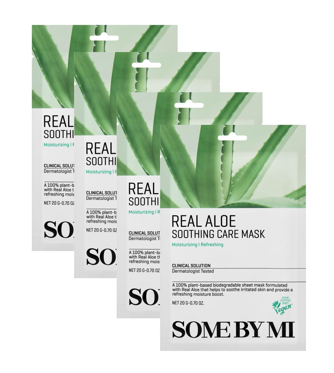 Some By Mi - Real Aloe Soothing Care Mask - 4 stk.