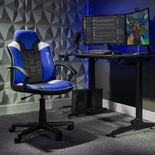 X-Rocker - Saturn Mid-Back Wheeled Esport Gaming Chair for Juniors and Teens - Black