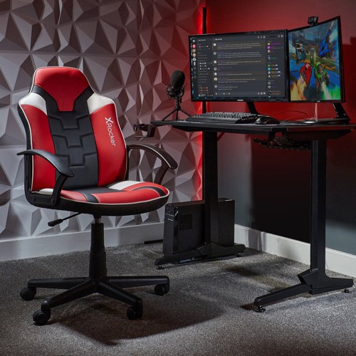 Saturn Mid-Back Wheeled Esport Gaming Chair for Juniors and Teens - Black