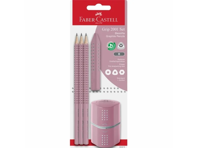 Faber-Castell - Grip 2001 sæt - Rose Shadows blisterpakning