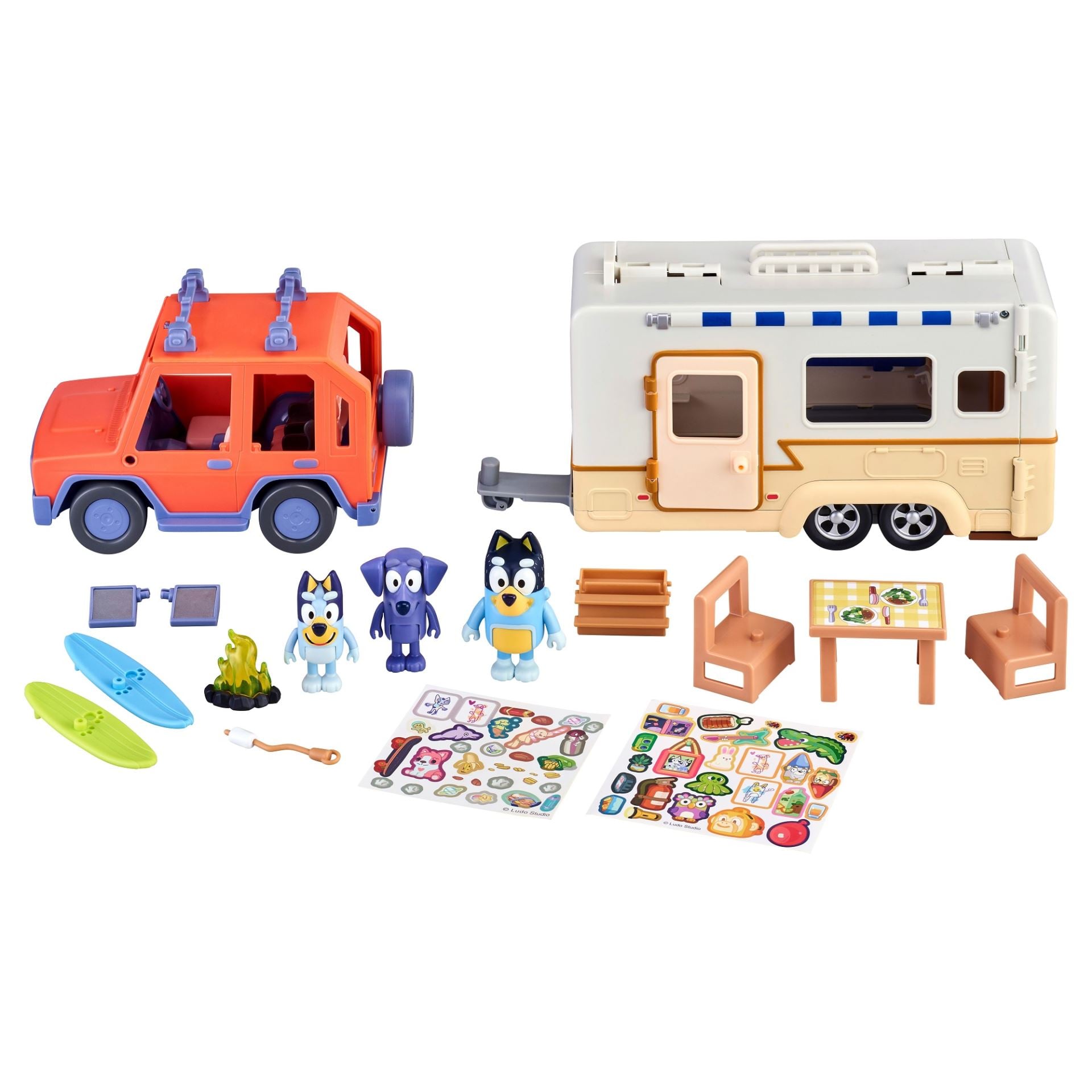 Bluey - familiens 4WD og Campingvognslegesæt