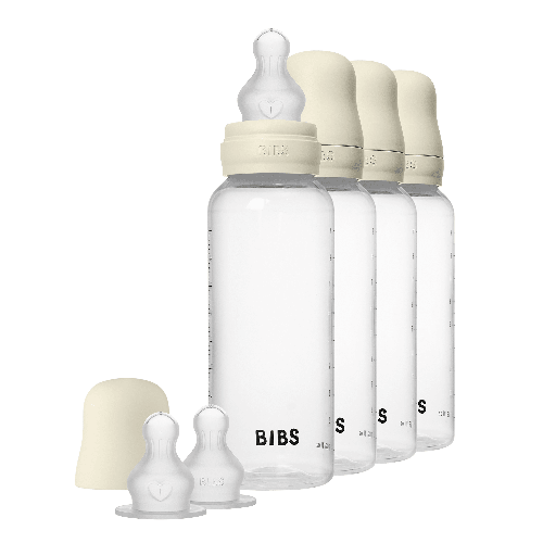 BIBS - Baby Bottle Round Silicone 4 pack - Ivory - 270 ml