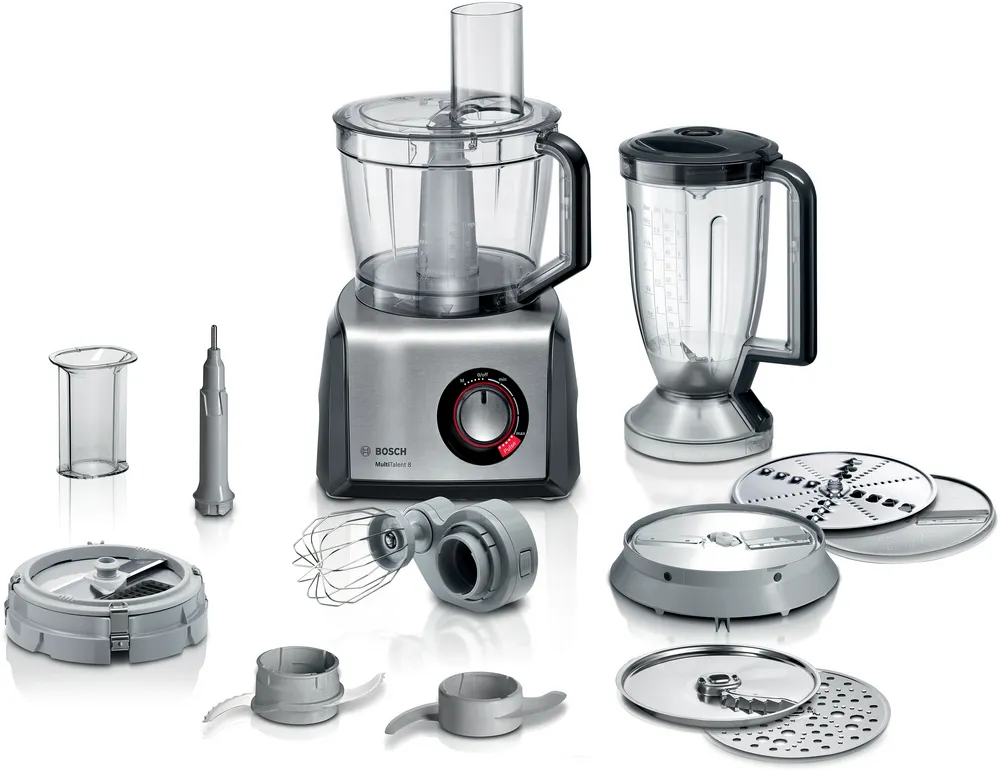 Bosch - Foodprocessor - 1250W - 3,9L Skål - Blender & Metalskiver - Hvid