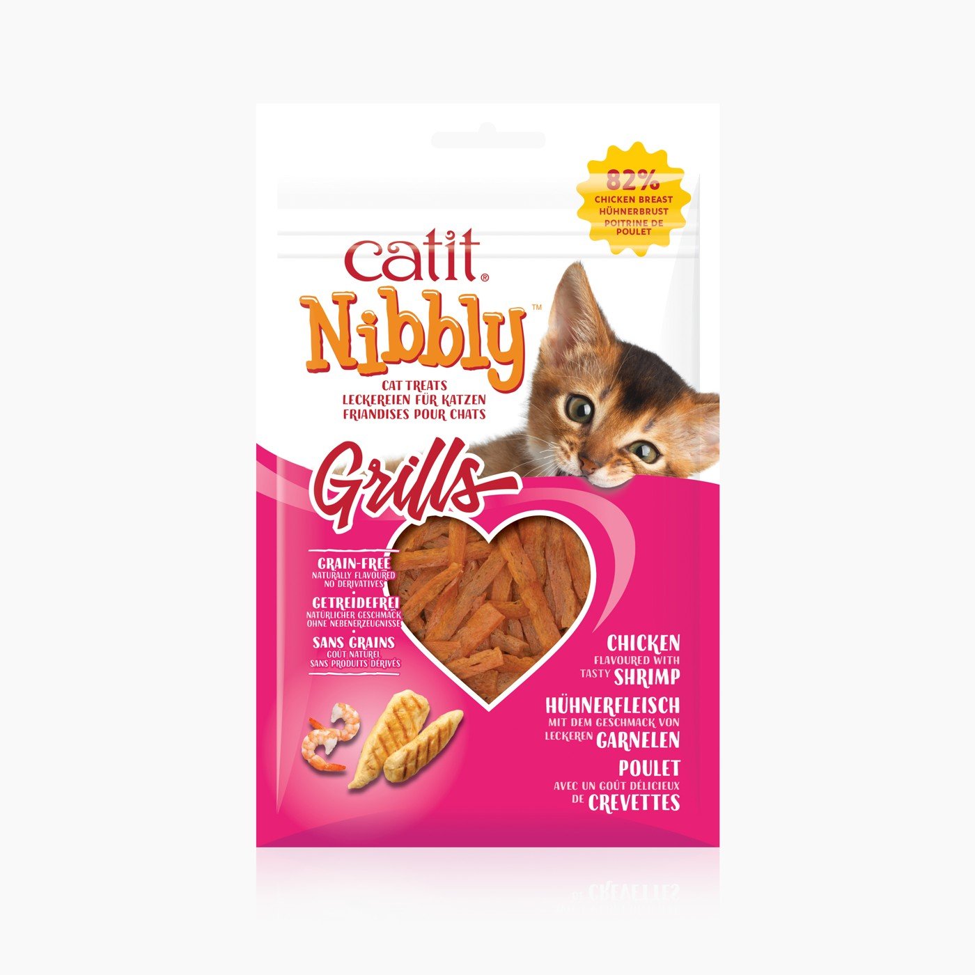 Catit - 6x Nibbly Grills Treat til kat - Kylling og reje - 30g