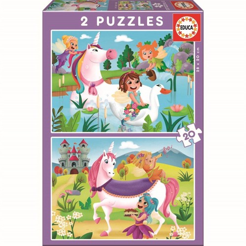 Educa - 2x20 pcs, Unicorns And Fairies (80-18064)