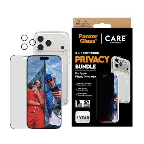 PanzerGlass - CARE 3-in-1 Flagship Privacy Bundle - iPhone 17 Pro Max