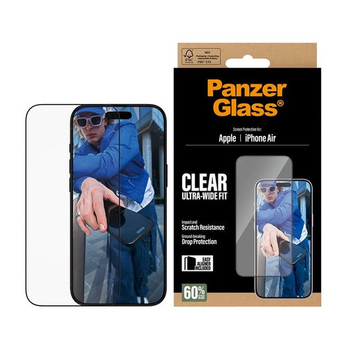 PanzerGlass - Skärmskydd - iPhone Air - Ultra-Wide Fit med EasyAligner