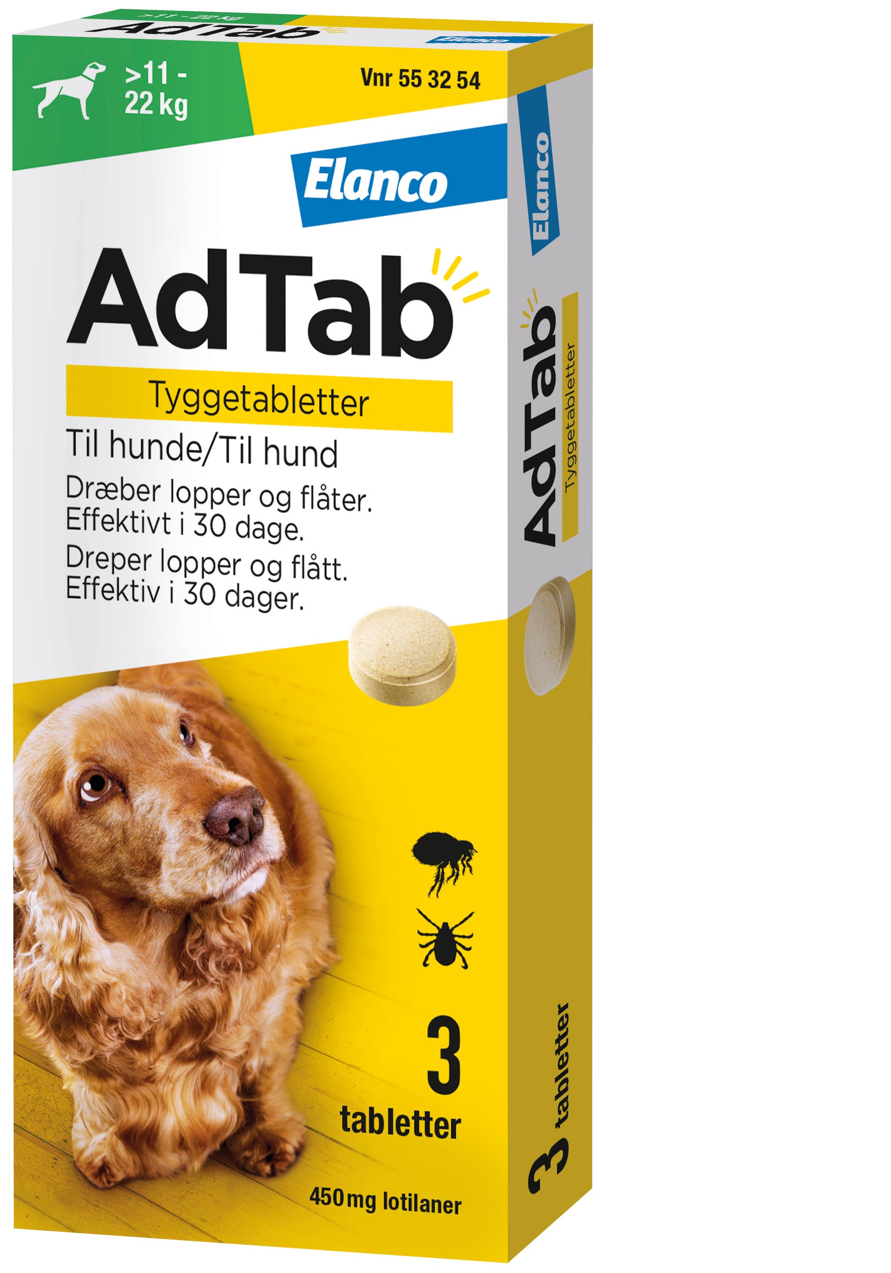 AdTab- Tyggetabletter til hunde >11-22 kg 450 mg