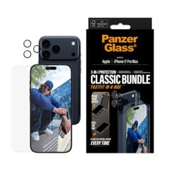 PanzerGlass - 2-i-1 Classic Bundle - iPhone 17 Pro Max - med FASTFIT IN-A-BOX